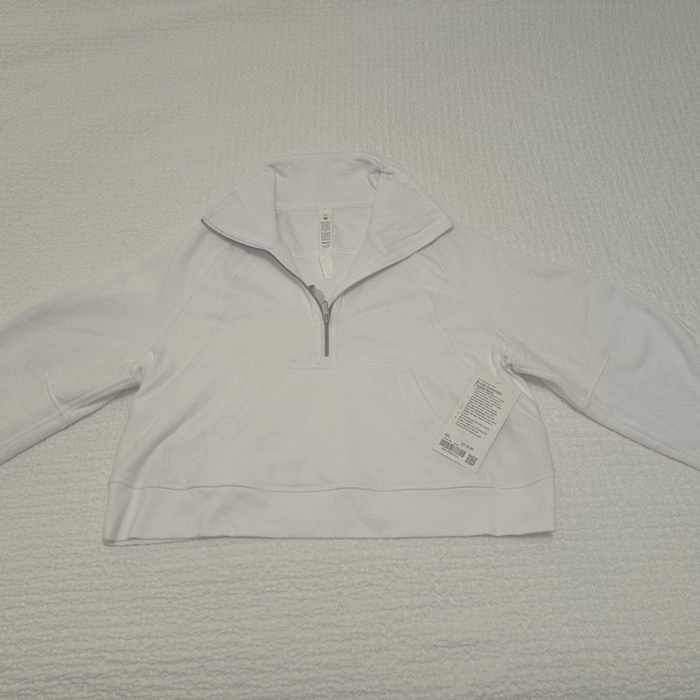 NWT WHITE Lululemon Scuba Oversized Funnel Neck Half-Zip!